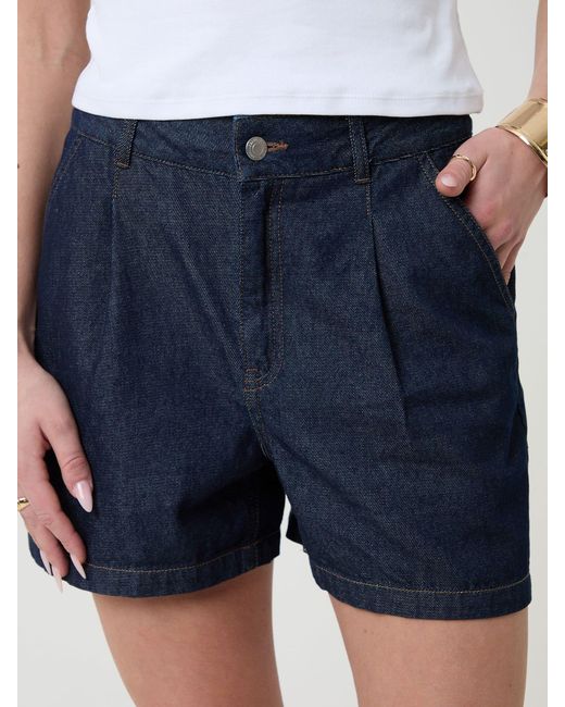 Threadbare Blue Denim Tailored Shorts