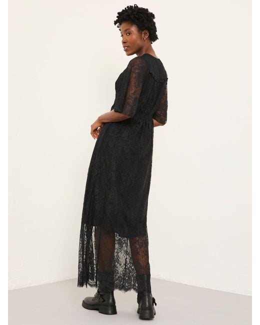 FatFace Black Fatface Alanna Petite Lace Midi Dress