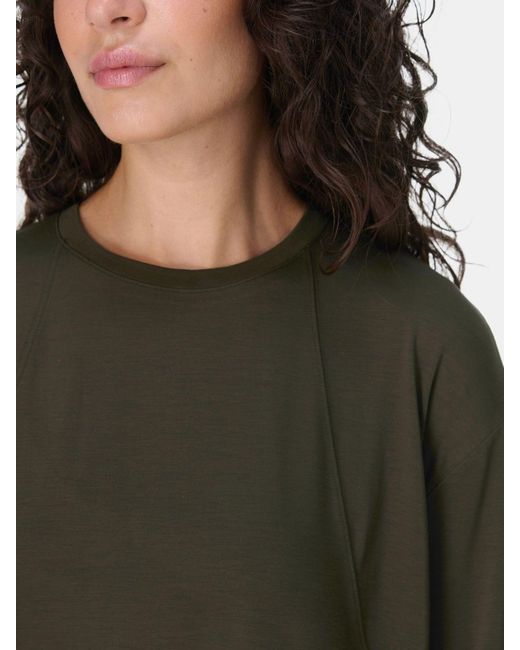 Sweaty Betty Green Soft Flow Studio Longline Long Sleeve Top