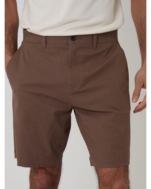 Threadbare Brown Stretch Chino Shorts for men