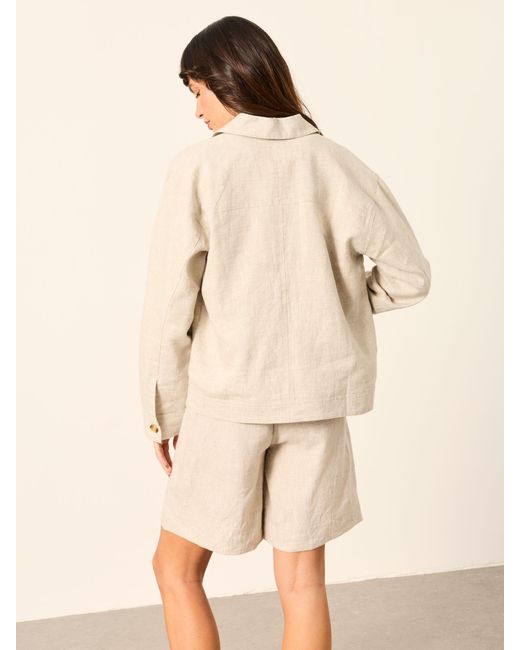 FatFace Natural Fatface Darcy Petite Linen Jacket