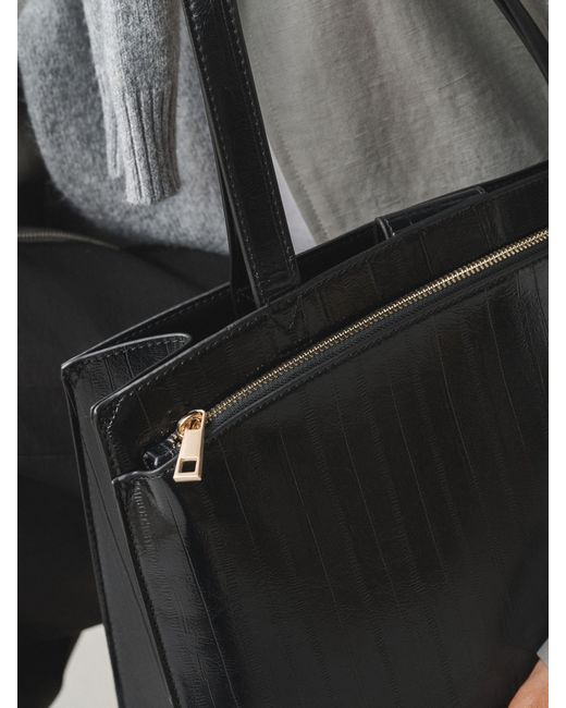 Next Black Structured Tote Bag