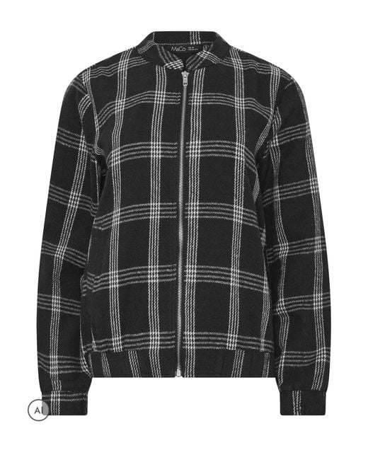 M Com Black Checked Zip Jacket