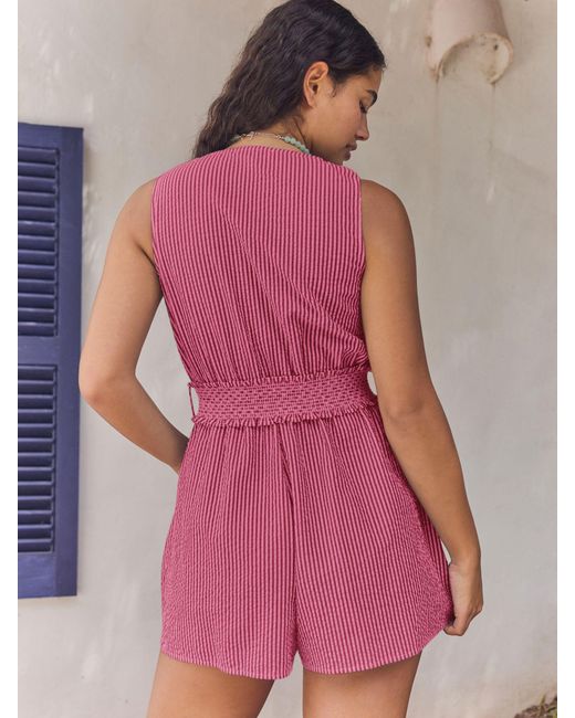 Next Pink Belted Summer Playsuit
