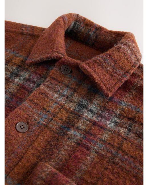 Next Brown Check Shacket for men