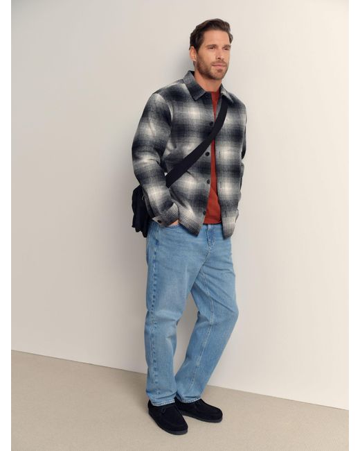 Next Blue Ombre Check Shacket for men