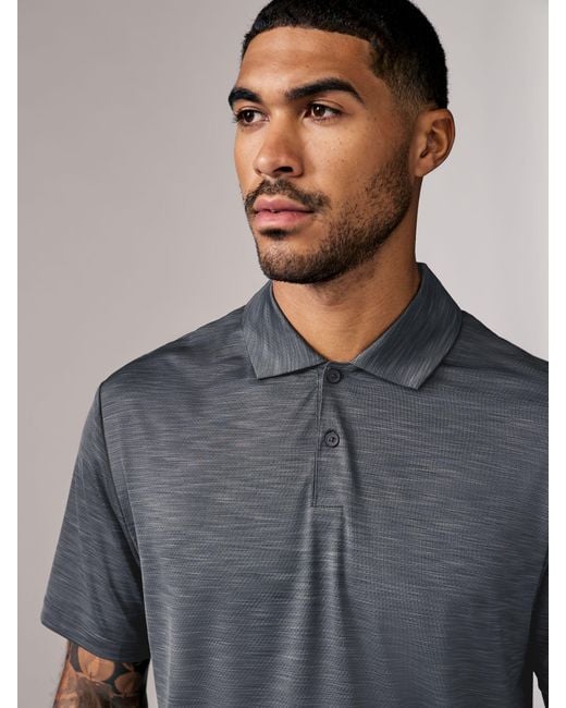 Next Gray Active Golf Mesh Training Polo Shirt for men