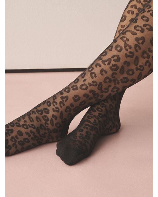 Next Natural Leopard Pattern Tights 1 Pack