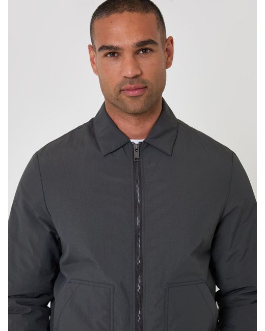 Threadbare Gray Showerproof Collared Harrington Jacket for men