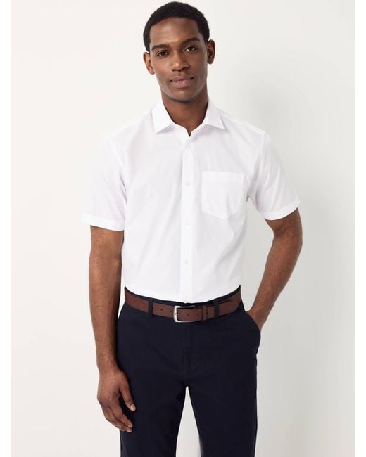 Next White Regular Fit Short Sleeve Easy Care Formal Smart Shirts 5 Pack for men