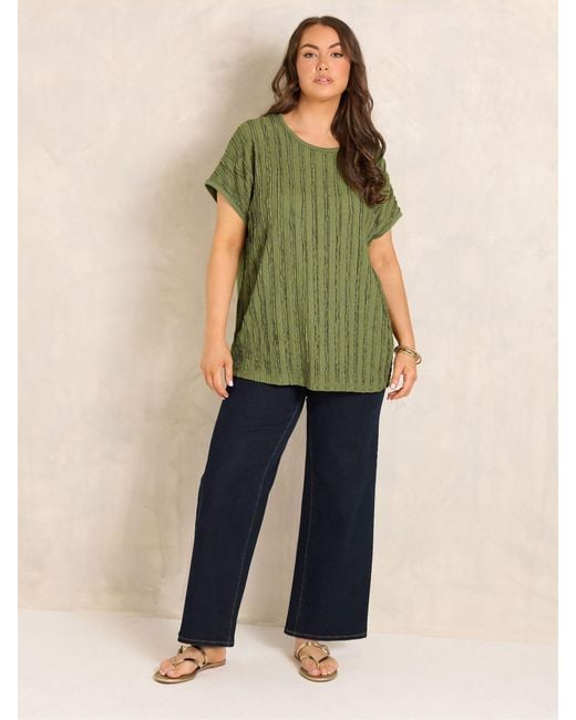 Evans Green Textured Front Top