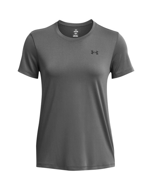 Under Armour Gray Tech Crew Neck Solid T-Shirt