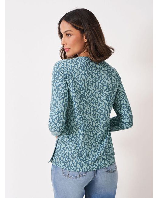 Crew Blue Cassandra Printed Top