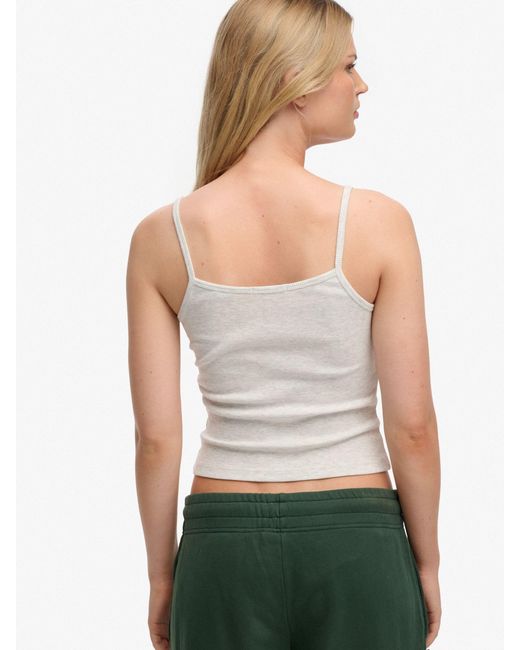 Superdry Gray Athletic Essentials Graphic Print Cami Top