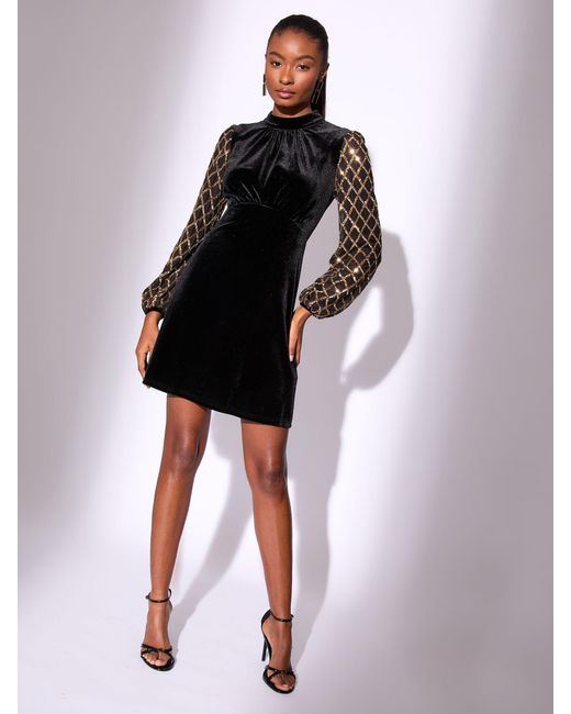 long sleeve dress homecoming Liana Elegant Long Sleeves Colomn Sequin Short Homecoming Dresses, Burgundy