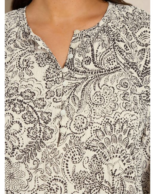 Evans White Markings Printed Blouse