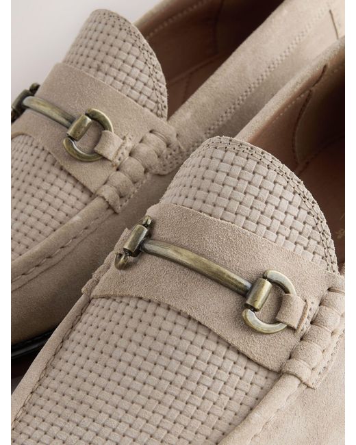 Next Natural Suede Snaffle Loafers for men