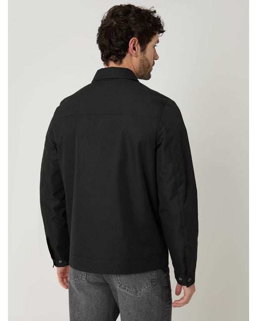Threadbare Black Showerproof Lightweight Collared Zip Through Jacket for men