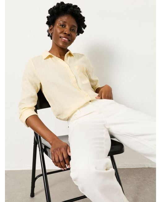 FatFace Natural Fatface Olivia Regular Linen Shirt