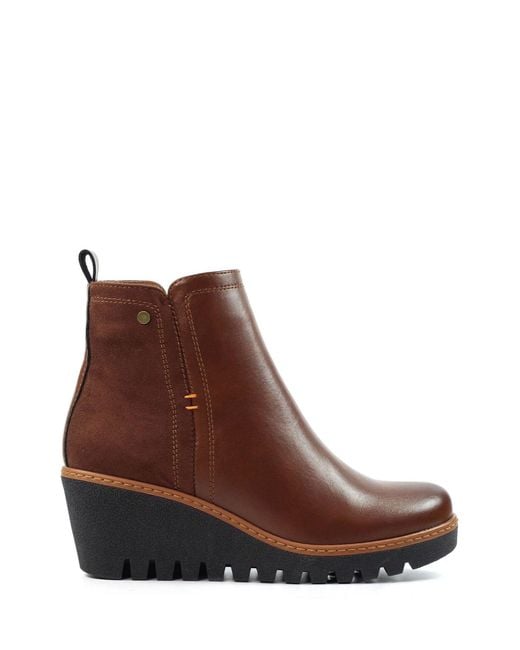 Lunar Natural Pixie Wedge Ankle Boots