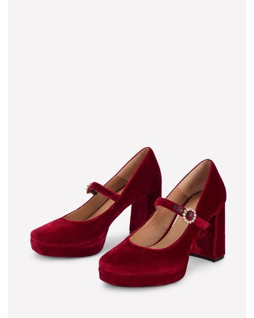 Boden Red Platform Mary Janes Shoes