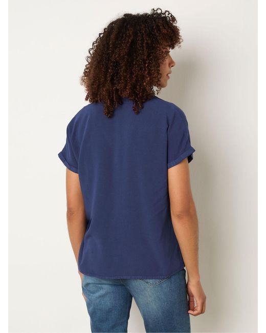 M Com Blue Button Front Shirt