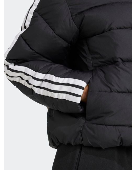 Adidas Black Essentials 3-Stripes Synthetic Down Jacket