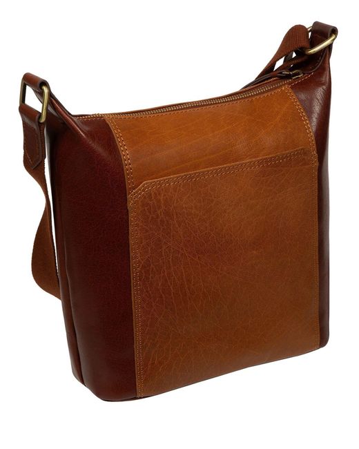 Conkca Brown Leather Shoulder Bag