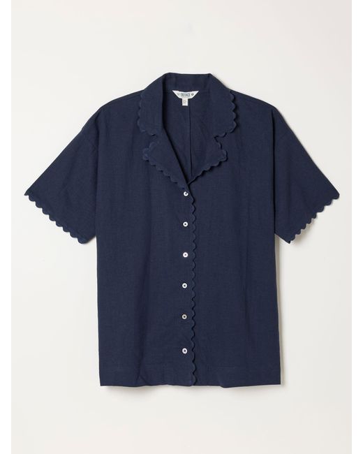 FatFace Blue Fatface Kara Petite Linen Shirt