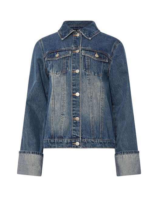 Long Tall Sally Blue Denim-Jacke Mit Weiten Ärmeln Aus 100 Baumwolleeu 46 Tall (Uk 18 T)
