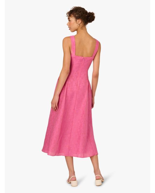 Adrianna Papell Pink Textured Jacquard Dress