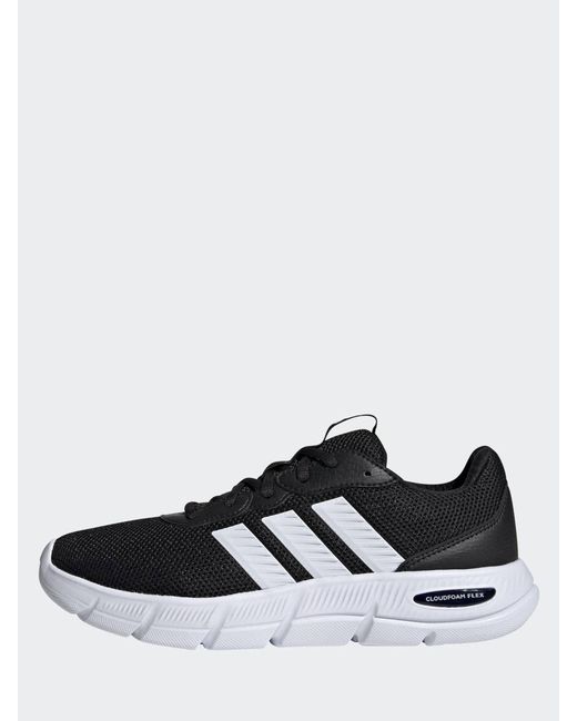 Adidas White Cloudfoam Flex Laceless Wide Fit Trainers