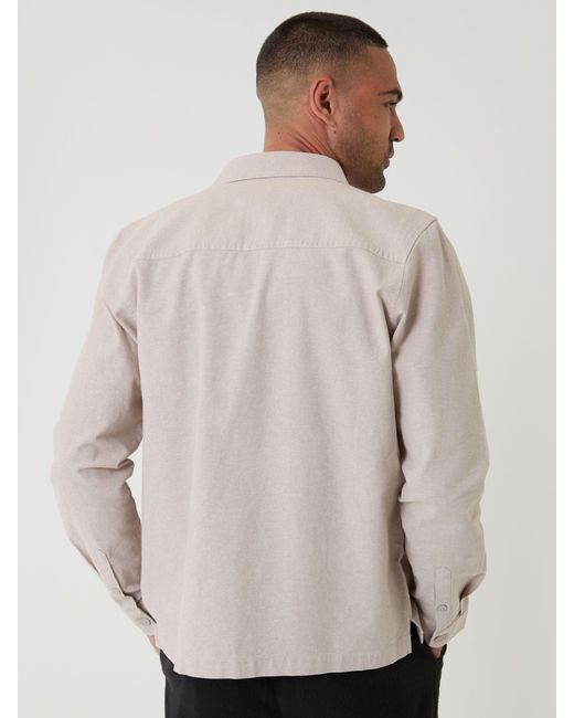 Threadbare Natural Linen Blend Lightweight Shacket for men