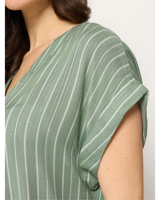 M Com Green Short Puff Sleeve Blouse