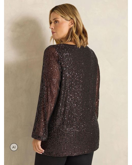 Evans Black Sequin Embellished Top