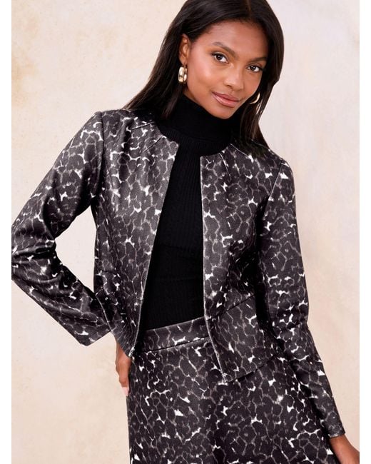 Lipsy Black Cropped Collarless Blazer