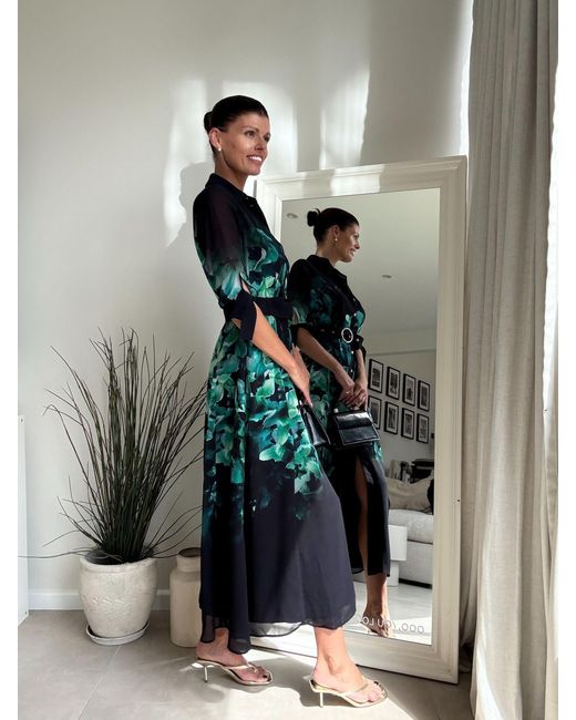 Style Cheat Gray Daphne Belted Shirt Dress