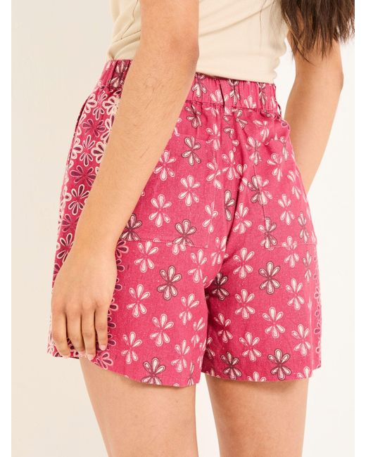 FatFace Red Fatface Nell Linen Blend Shorts