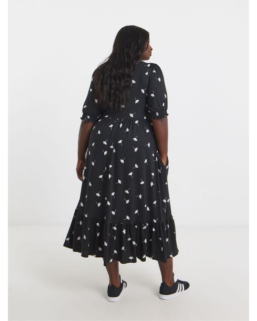 Simply Be Blue Supersoft Tiered Midi Dress