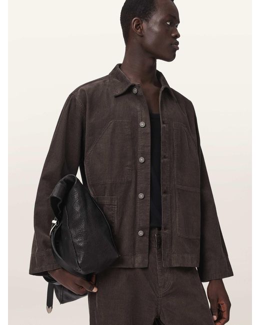 AllSaints Black Allsaints Mukesh Cord Shacket for men