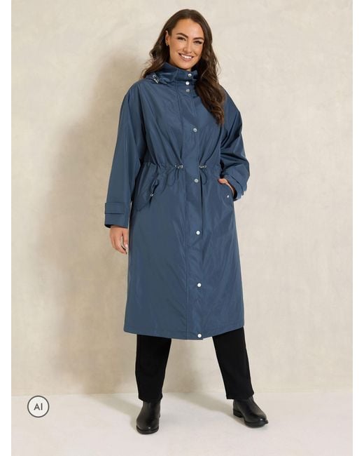 Evans Blue Longline Raincoat