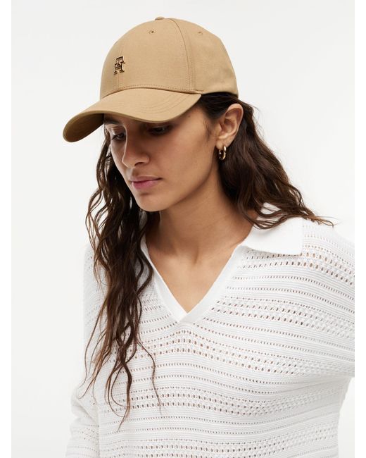Tommy Hilfiger Natural Monogram Twill Baseball Cap