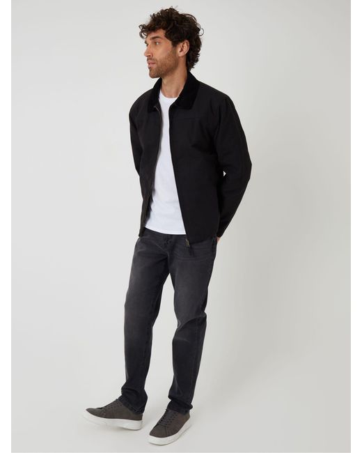 Threadbare Black Zip Through Lightweight Jacket With Quilting for men