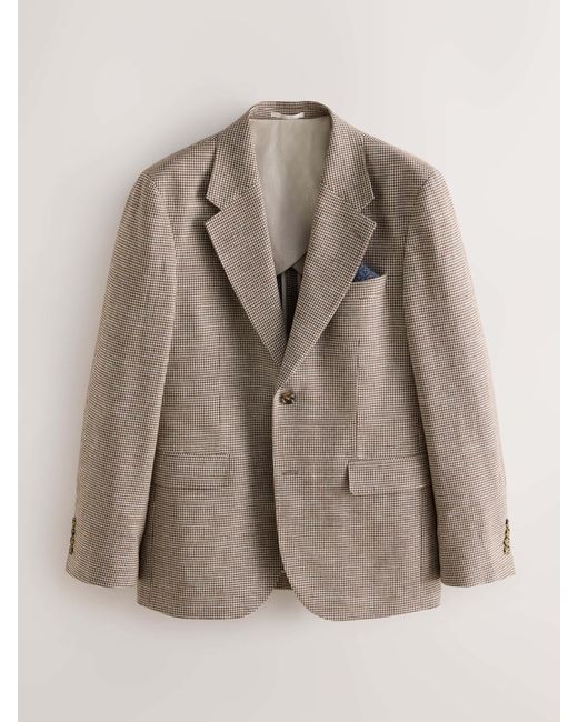Next Natural N. Premium Tailored Fit Puppytooth Texture Suit Jacket for men