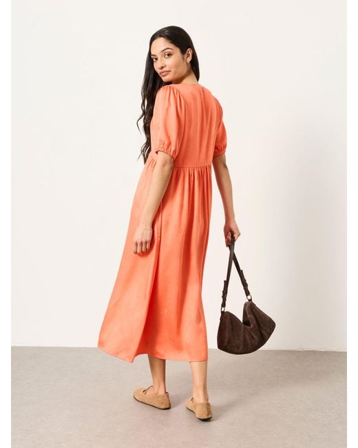 FatFace Fatface Remi Petite Textured Jaquard Midi Dress