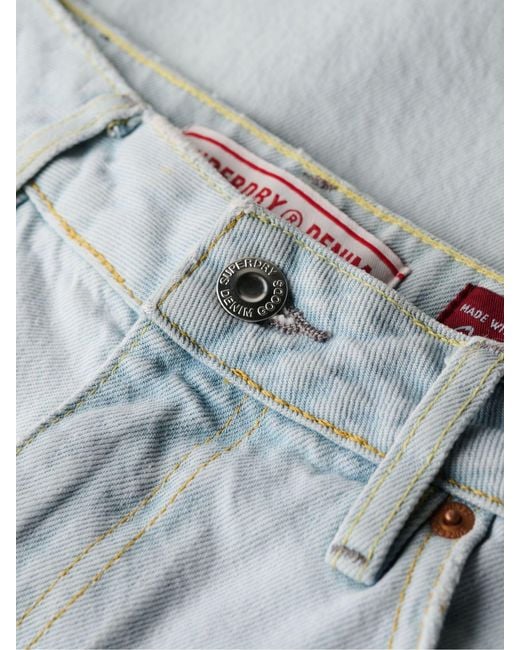 Superdry Blue Vintage Wide-Leg-Jeans Aus Bio-Baumwolle