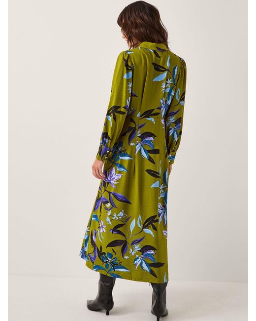 Monsoon Green Sonya Floral Print Midi Dress