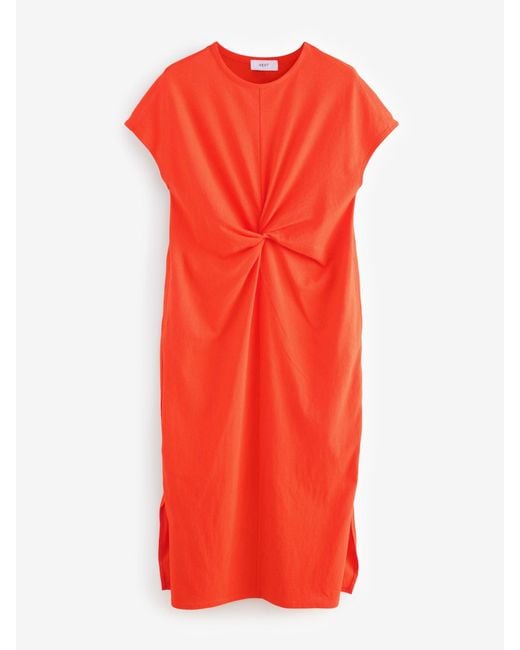 Next Red Twist Short Sleeved T-Shirt Summer Dress