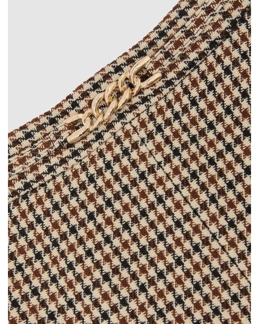 Reiss Natural Beatrix Wool-Blend Check Mini Skirt