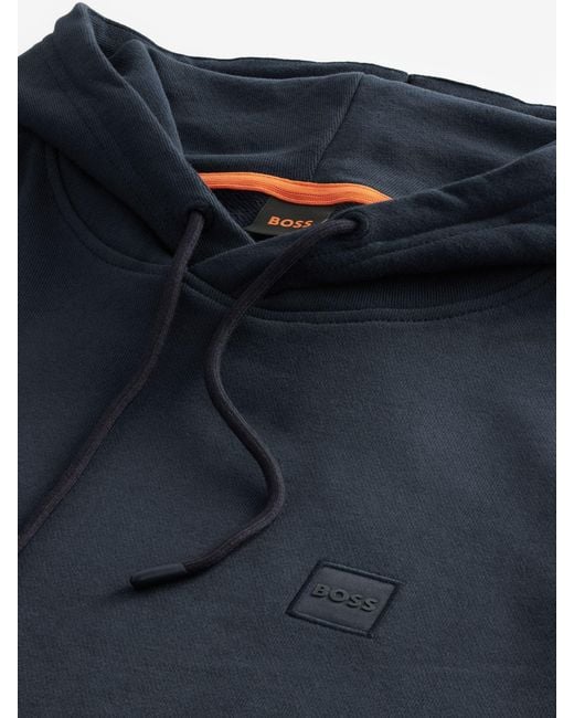 Boss Blue Regular-Fit Wetalk Logo Hoodie for men